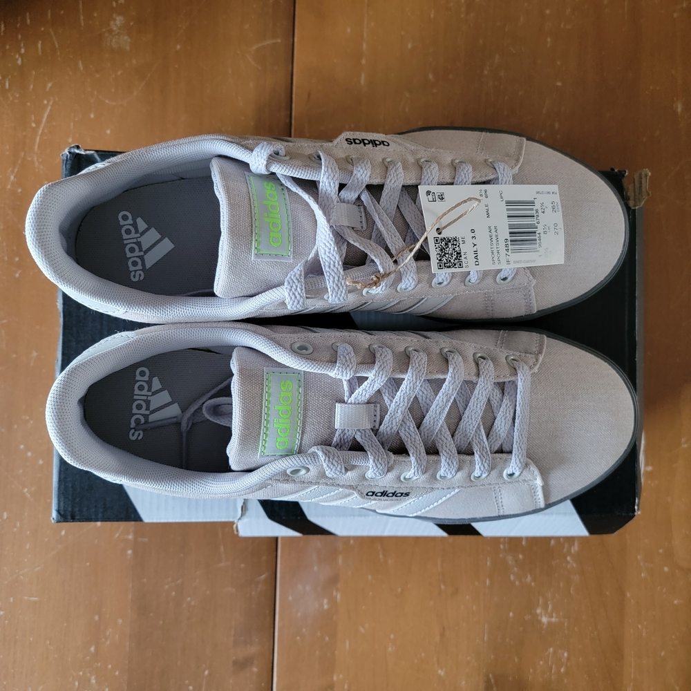 Adidas Daily 3.0 Gray/Lemon Mens Size 9 NWT - Picture 5 of 12